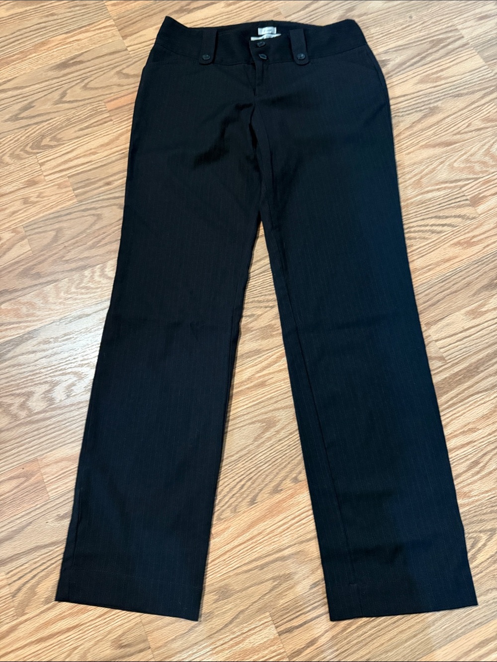 Old Navy Black Pinstripe Straight-Leg Dress Pants